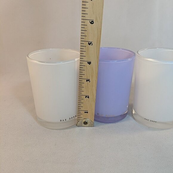 Rae Dunn 3 Set Makeup Junkie Brushes Glass Cup Holders Flawless White Purple - Picture 13 of 15